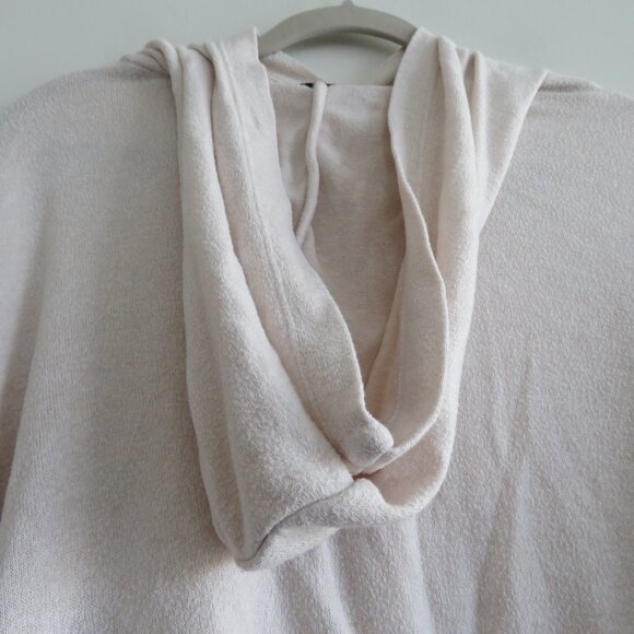 QUINCE Brushed Lounge Cropped Pullover Hoodie in Heather Oatmeal Lounge - Size S - Picture 11 of 15